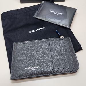 Saint Laurent Paris Storm Fragments Zip Card Case Leather